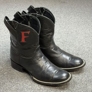 Cordero Boots Mens Custom Black Leather Cowboy Western Boots Approx. Size 11